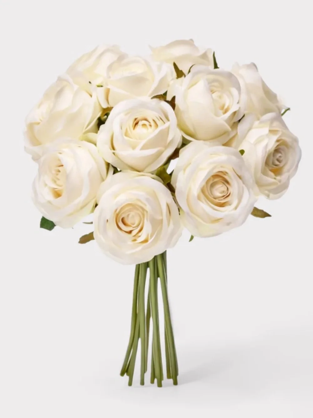 Ivory Fake Rose Flower Bundle - 12